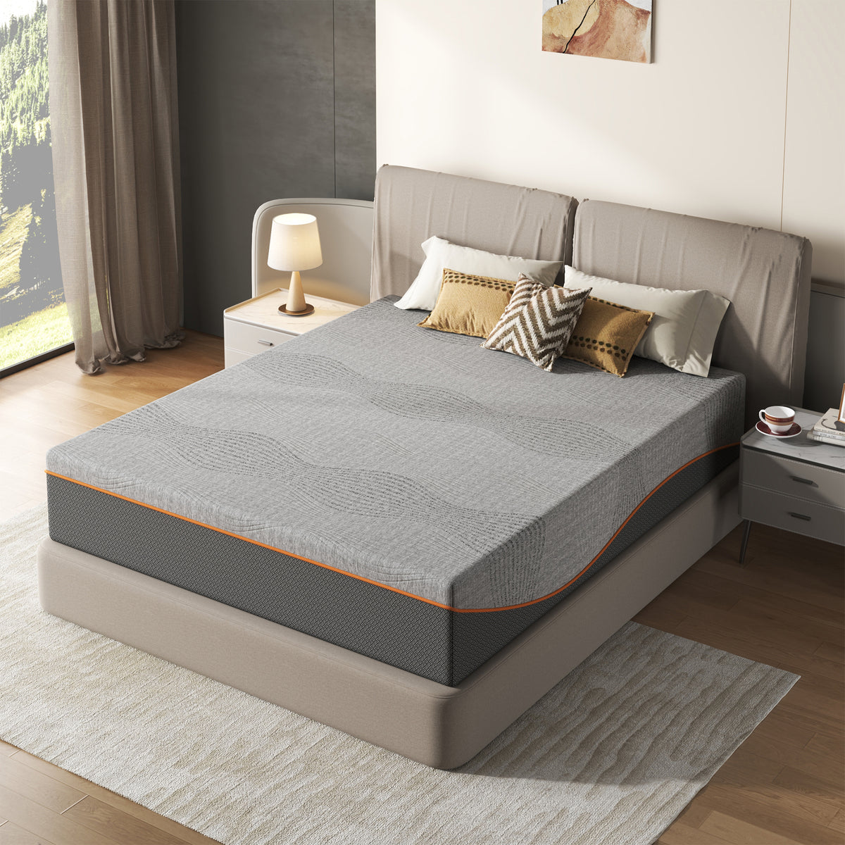 Queen Size Mattress,10 Inch Memory Foam Mattress, Fiberglass Free, Medium Feel, Breathable Cooling Layers, Certified Safe Materials