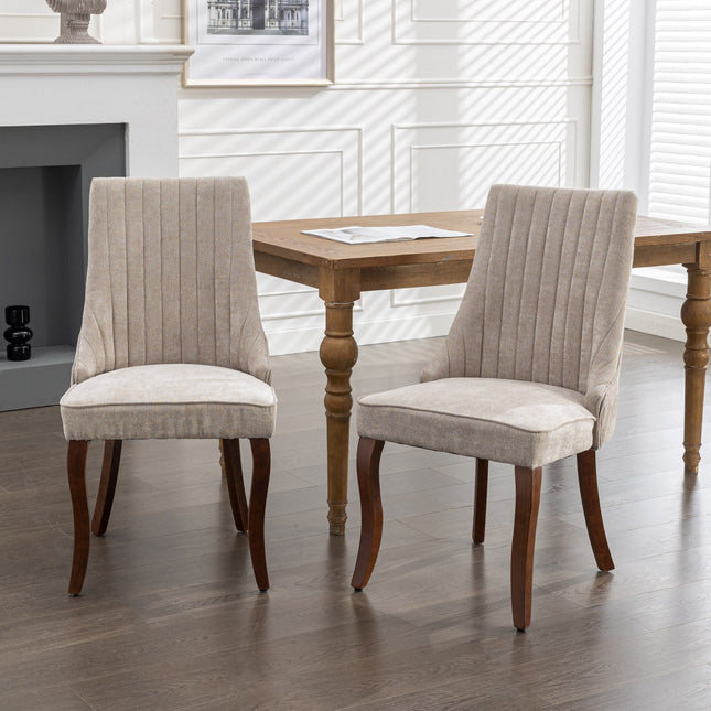 Rayon Cloth Flocking Linen Dining Chairs Channel Kitchen Dinner Chair Comfy Fabric