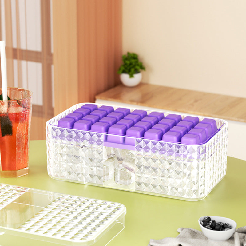 Large New Silicone Square Ice Mold Ice Cube Trays Lid Mold Storage Box Creative Tool Ice Cube Maker Cool Drinks Kitchen Bar - Eloy Royal