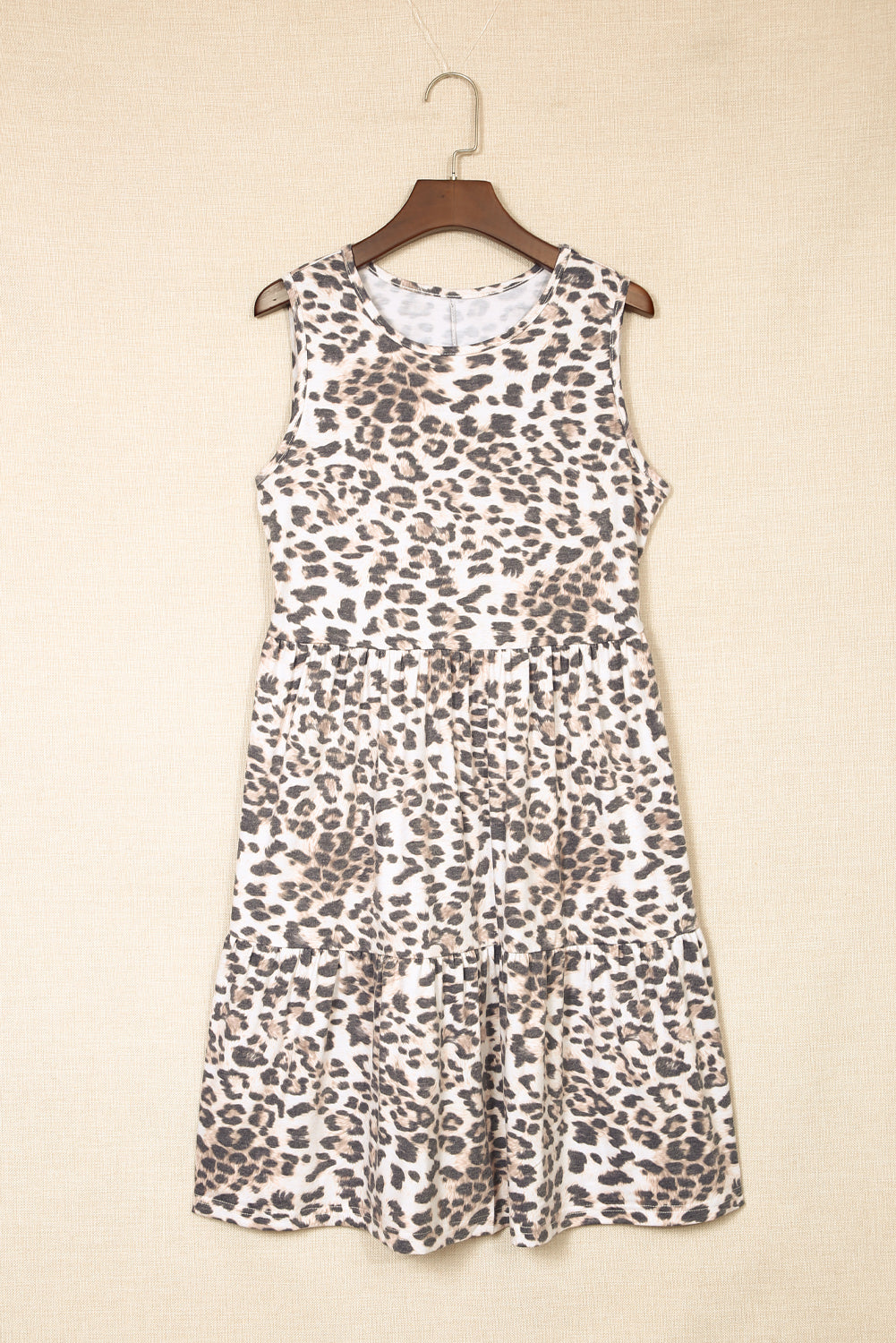 Casual Tiered Sleeveless Leopard Print Dress for Women - Eloy Royal