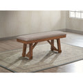 Brown Wooden Dining Bench with Cushion, Stylish Bench for Dining Room, Kitchen and Entryway