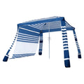 Beach Cabana, 8 x 8 ft Beach Canopy with Side Wall, UPF 50+ Protection Easy Setup Cabana Tent with Sand Pockets, Adjustable Height Portable Shade Sun Shelter Umbrella for Family, Navy Stripes