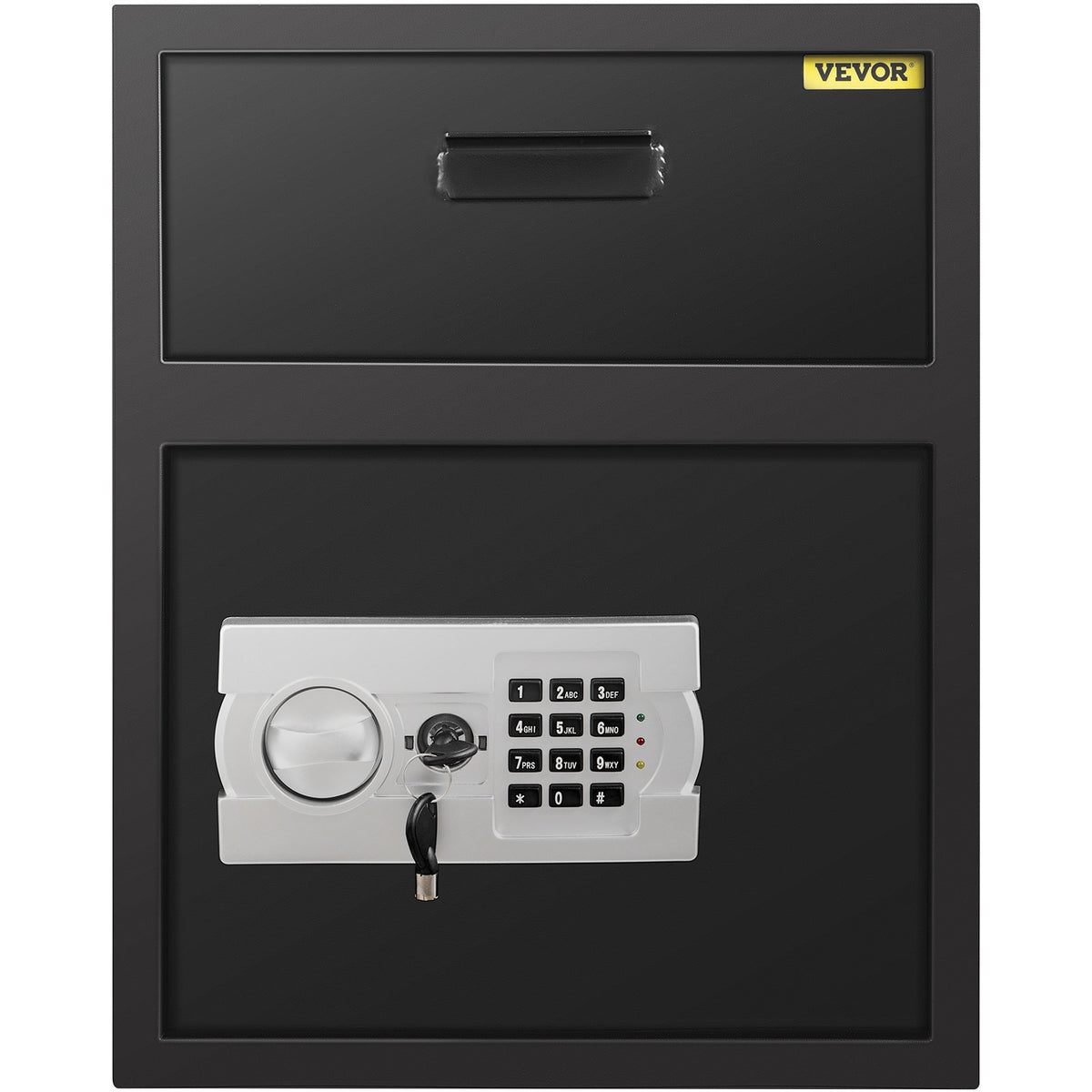 Digital Depository Safe 1.7 Cubic Feet Made of Carbon Steel Electronic Code Lock Depository Safe with Deposit Slot with Two Emergency Keys Depository Box for Home Hotel Restaurant and Office
