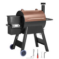 Wood Pellet Grill Smoker, 8 in 1 BBQ Grills for Outdoor Cooking, 575 Square Inches Cook Area Electric Grill and Smoker, with LCD Screen Controller, Meat Probe, 500°F Max Temperature, Black