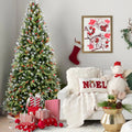 6FT Christmas Tree with 350 Warm White LED Lights – 1593 Snow-Tipped PE+PVC Branches, Red Berries & Pine Cones, Hinged Design, Stable Metal Stand – Realistic Holiday Decoration