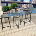 3 Piece Bar Table Set with 2 Bar Stools, Round Pub Height Bistro Table with Storage Shelf, Industrial Counter Height Dining Set for Kitchen, Apartment, Balcony & Cafe