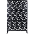 Outdoor & Indoor Privacy Screen Metal Privacy Screen 76' H×48' W, Freestanding Decorative Privacy Screen for Deck Balcony Patio, Privacy Fence Panels for Outside Lawn Garden PS104 BLACK