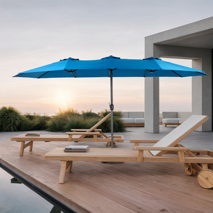 Double Sided Outdoor Umbrella Rectangular Large with Crank
