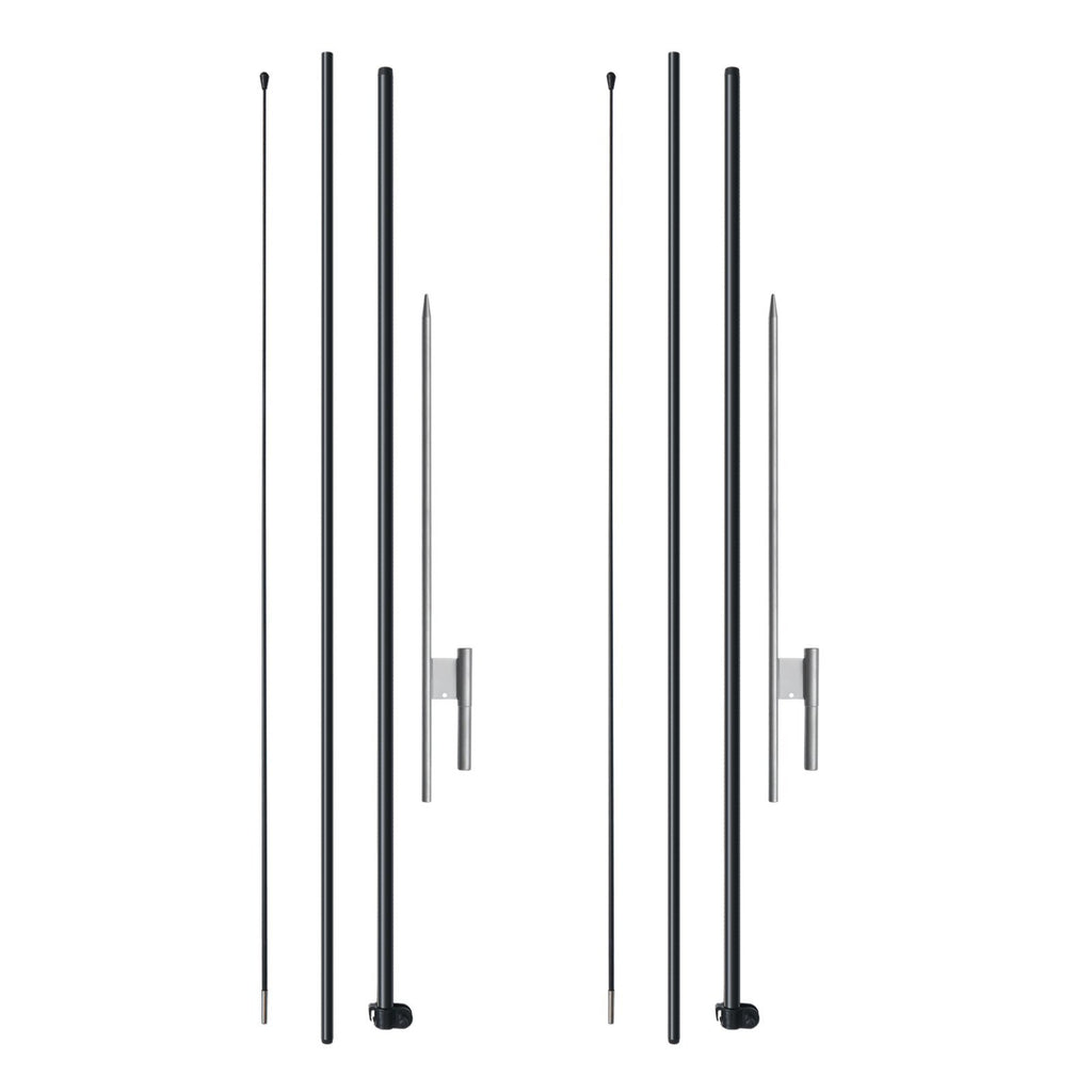 Feather Flag Pole Kit 2 Packs Swooper Flag Pole 12.7 ft with Ground Stakes