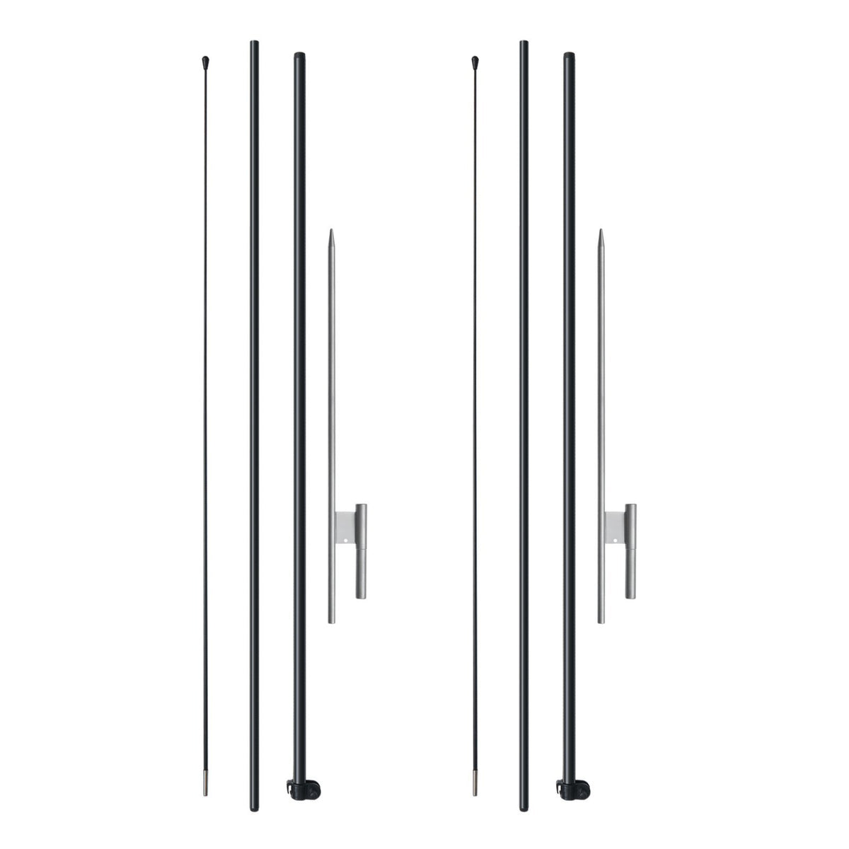 Feather Flag Pole Kit 2 Packs Swooper Flag Pole 12.7 ft with Ground Stakes