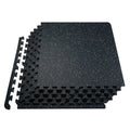 0.56 Inch Thick Gym Floor Mats, 25 Tiles Rubber Top with EVA Foam, 25' x 25' Gym Flooring Workout Mats with 100sq.ft Coverage, Interlocking Puzzle Gym Mats for Gym, Home, Garage, Black & White