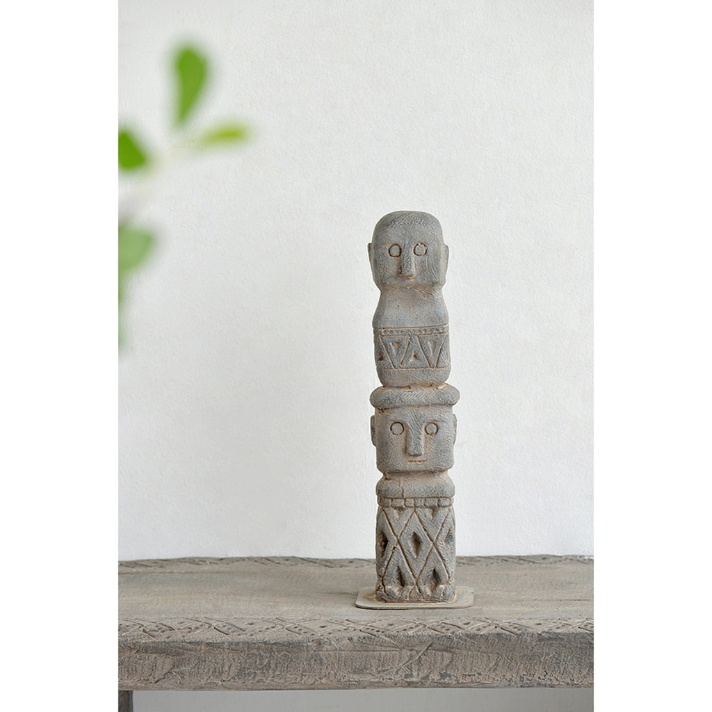 3.5x3.5x15.7' Ancient Tribe Decor, Indoor Outdoor Garden Decor