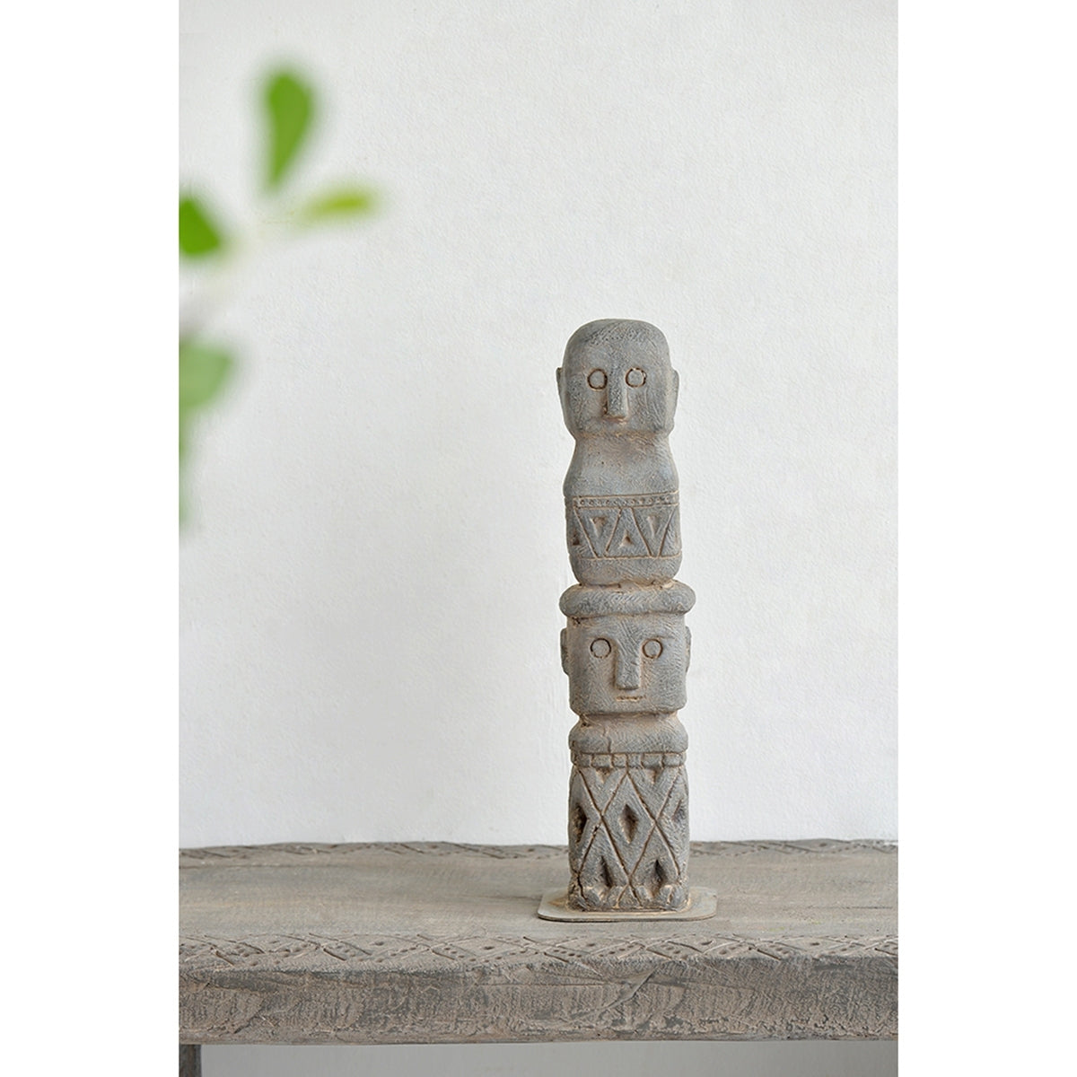 3.5x3.5x15.7' Ancient Tribe Decor, Indoor Outdoor Garden Decor