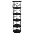 Rotating Bookshelf Tower 5 Tier, Spinning Bookcase, Revolving 360 Book Shelf Narrow Tall Bookcase, Vertical Turning Round Storage Bookshelf, Black MDF+Iron