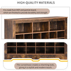 ON-TREND Sleek Design 24 Shoe Cubby Console, Modern Shoe Cabinet with Curved Base, Versatile Sideboard with High-quality for Hallway, Bedroom, Living Room, Rustic Brown - Eloy Royal