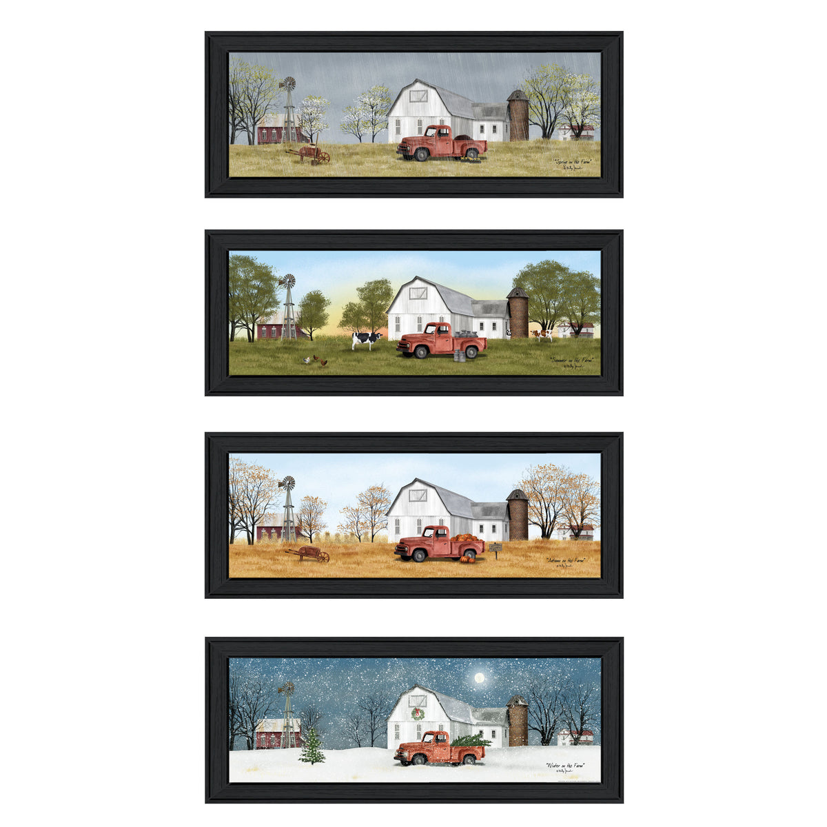 'Billy Jacobs Four Seasons Collection V' 4-Piece Vignette, Black Frame