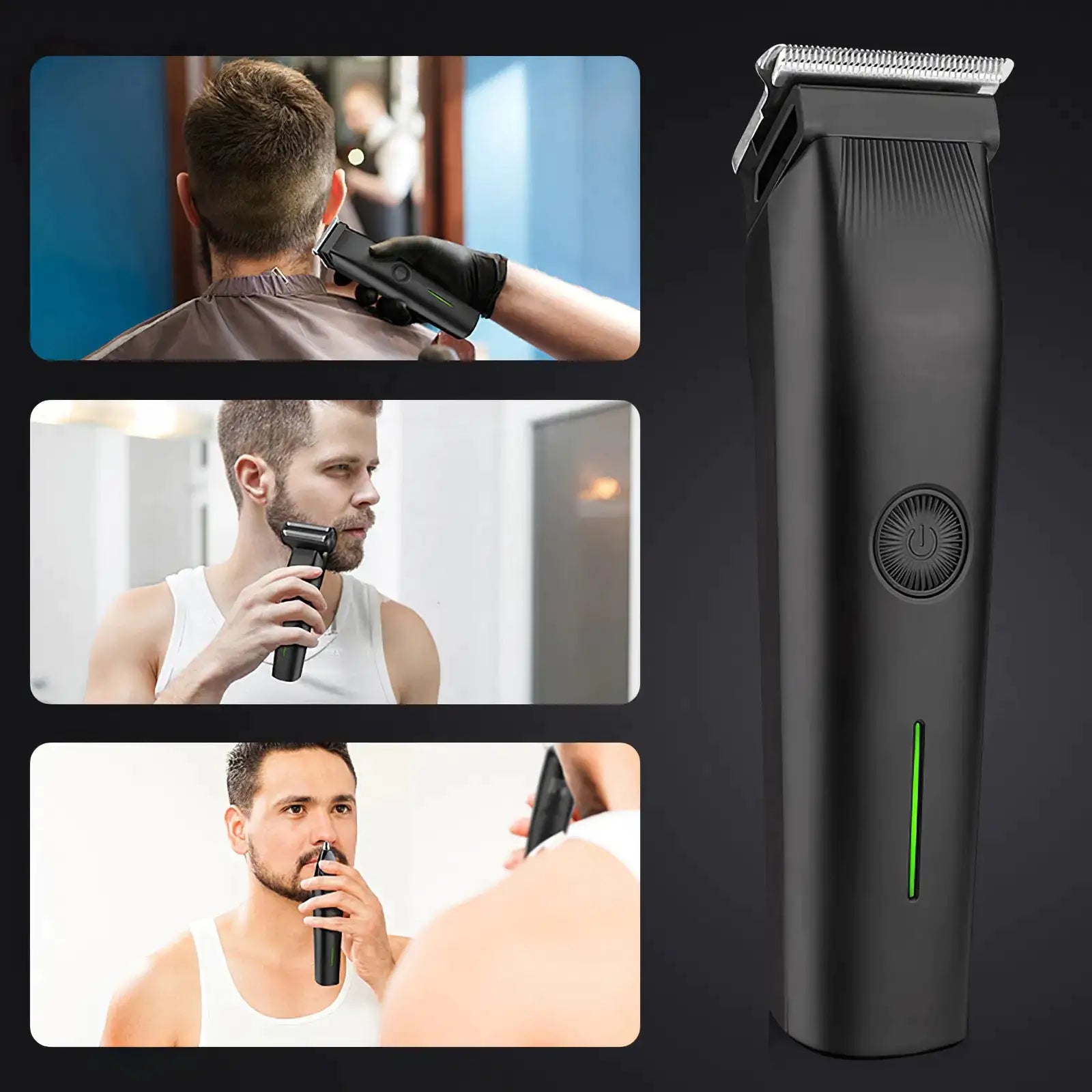 Beard Trimmer, 3 In 1 Hair Clippers And Mens Grooming Kit, Face, Nose, Ear Hair Trimmer - Black