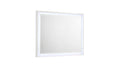 Manhattan Mirror – Lacquer Frame with Integrated LED Lighting for a Sleek, Modern Look (INCLUDES MIRROR ONLY) White