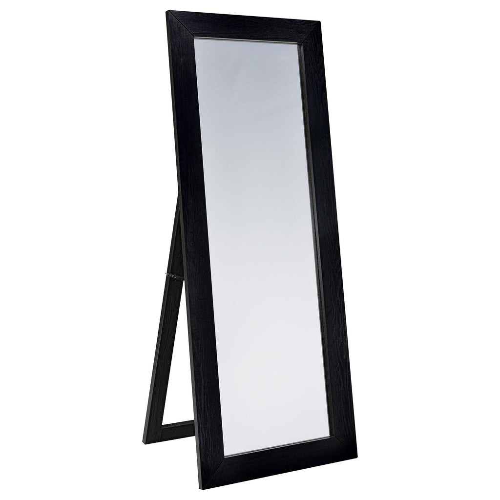 Andropov Black Oak Full Length Standing Mirror with Shatterproof Glass, Modern Floor Mirror in Black Oak Finish, 72in H x 27.75in W