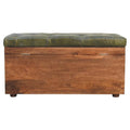 Solid Wood Roasted Almond Storage Trunk Bench