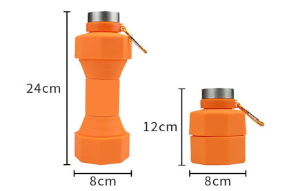 Large Capacity Sports Silicone Water Bottle Creative Foldable Fitness Dumbbell Shape - Eloy Royal