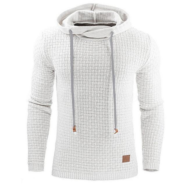 Men's Jacquard Sweater Long-sleeved Hoodie Warm Color Hooded Sweatshirt Jacket - Eloy Royal