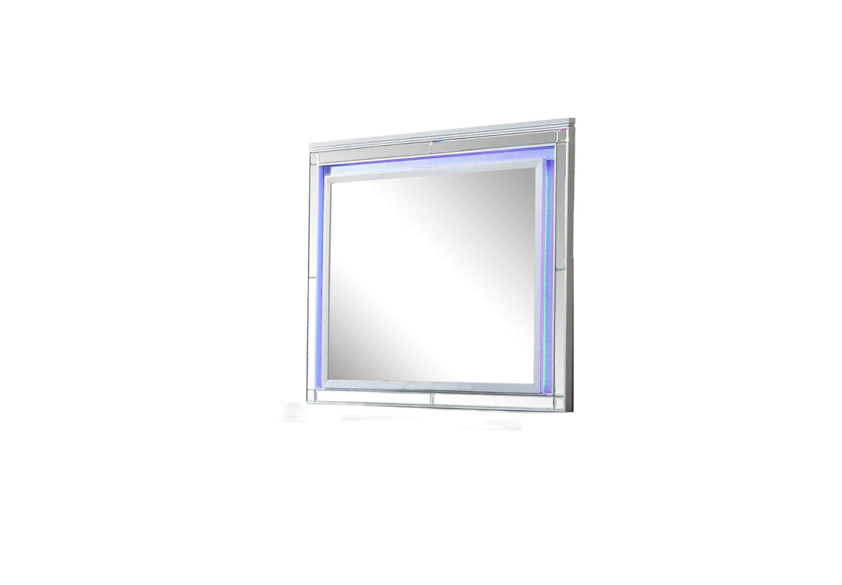 Sterling Mirror Framed LED Mirror Made With Wood in Silver Color