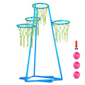 Kids Basketball Hoop 4-Hoop Portable Basketball Stand with Adjustable Heights