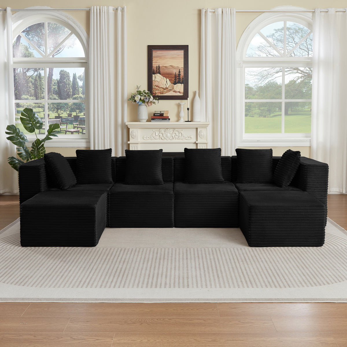 Boneless Couches for Living Room, Modern Modular Sectional Sofa