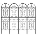 4 Pack Metal Garden Trellis 71' x 19.7' Rustproof Trellis for Climbing Plants Outdoor Flower Support Black Iron