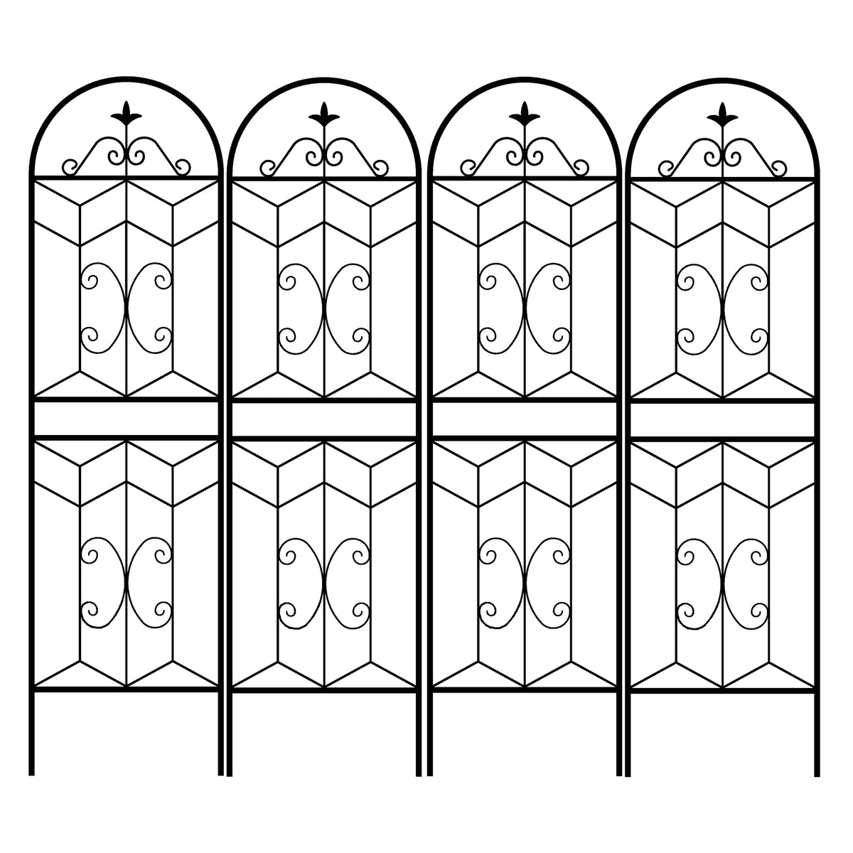 4 Pack Metal Garden Trellis 71' x 19.7' Rustproof Trellis for Climbing Plants Outdoor Flower Support Black Iron