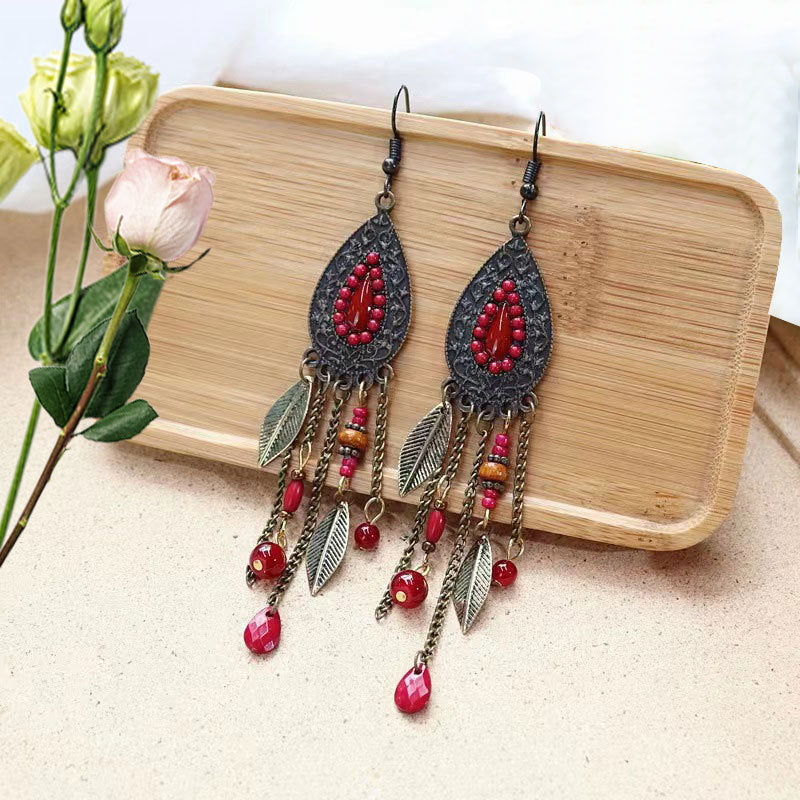 Bohemian Tribal Ethnic Style Long Fringe Earrings