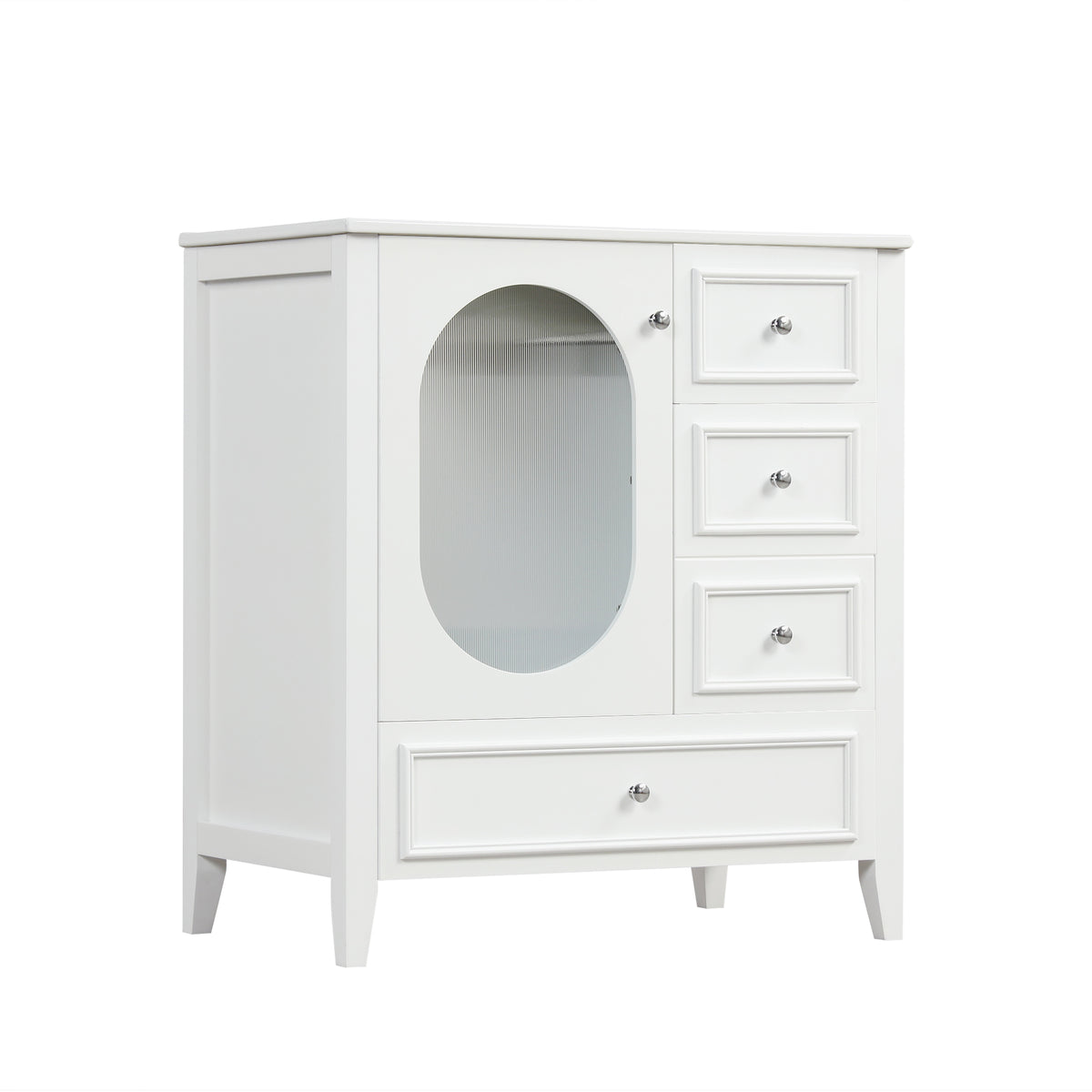 Giotto Three-Drawer Bathroom Vanity with Sink, White, 30 in