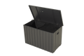 Outdoor Storage Box, 100 Gallon Metal Deck Box Built-in a Oxford Fabric Storage Bag, Lockable & Waterproof Outside Patio Storage Box - Gray