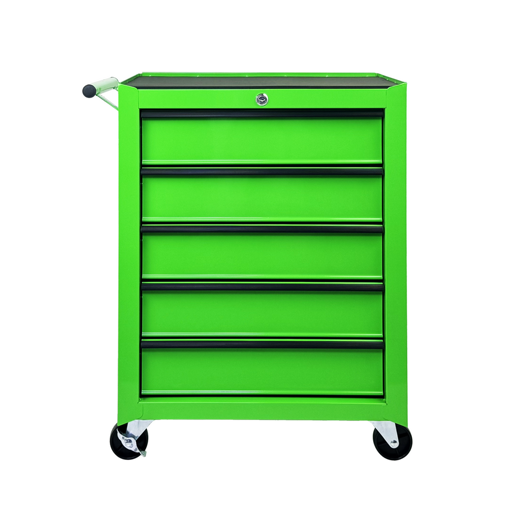 Rolling Metal Tool Chest with 5 Drawers, 20' 5-Drawer Tool Chest Cabinet with Ball Bearing Drawer Slides, Steel Tool Storage Box Organizer -GREEN