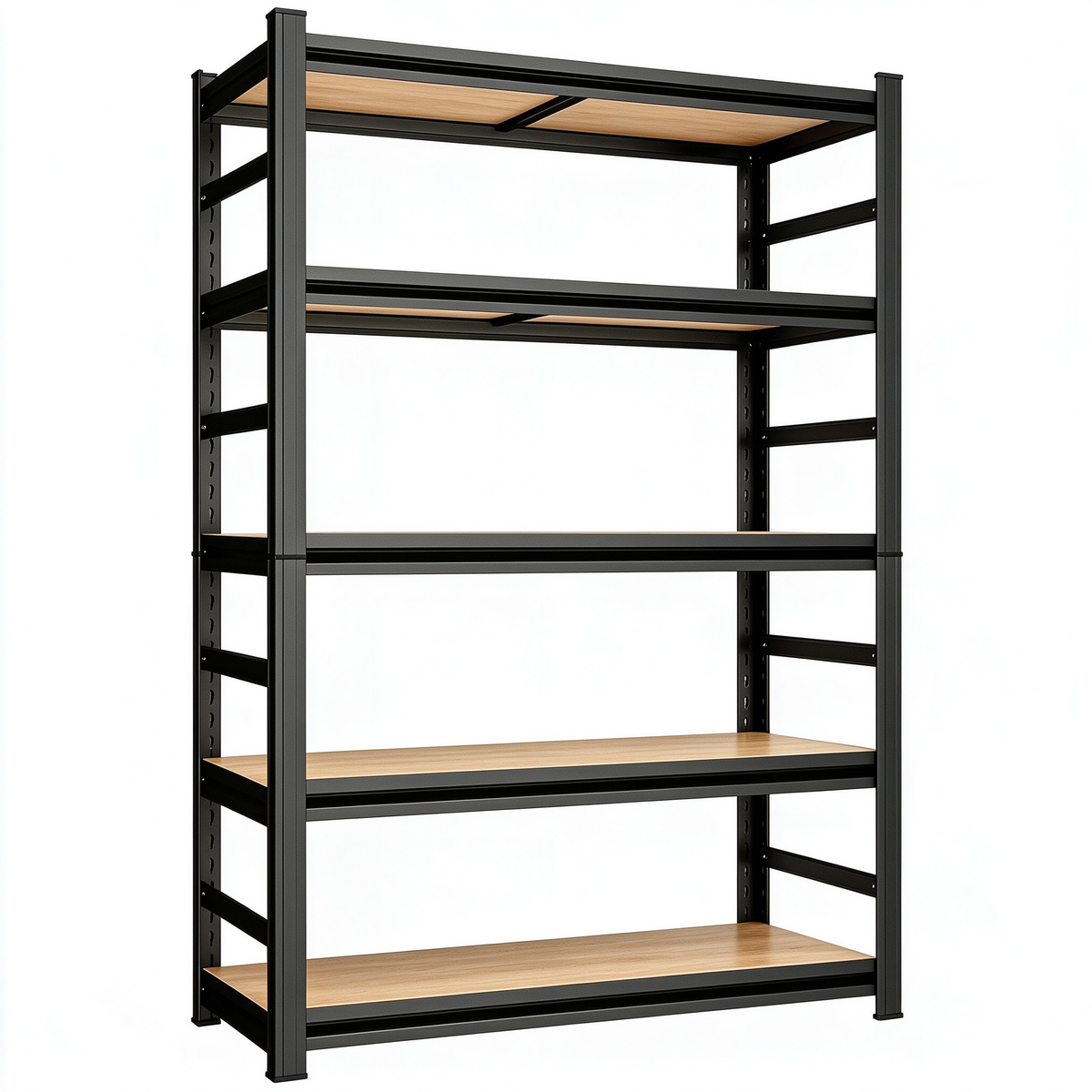 63‑inch Height Storage Shelving Unit with Five‑Tier Adjustable Shelves, Can Be Disassembled into Two Independent Units, for Home, Warehouse, School, Office, Supermarket and Other Scenarios