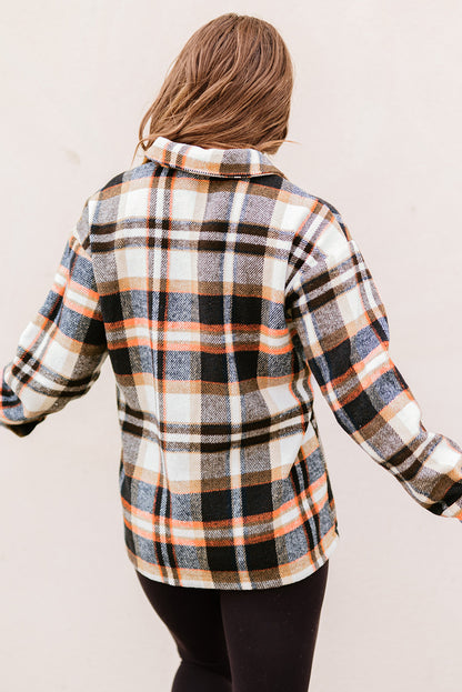 Multicolor Plaid Casual Button Up Flannel Shacket - Eloy Royal