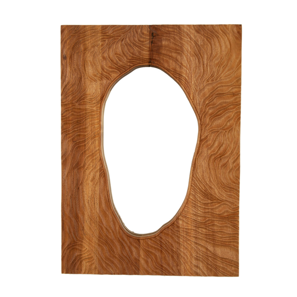 20'' Timeline Mirror, Wall-mounted Vintage Rectangular Solid Rosewood Decorative Mirror, Irregular Mirror, Suitable for Bathroom, Bedroom, Living Room, Entryway, etc.