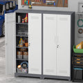 Gray Metal Lockers, Cleaning Tool Cabinets With Locking Doors, High Broom Tool Storage Cabinets, Adjustable Shelves, Large Cabinets For Kitchens, Offices, Shops.(72 Inches)