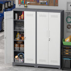 Gray Metal Lockers, Cleaning Tool Cabinets With Locking Doors, High Broom Tool Storage Cabinets, Adjustable Shelves, Large Cabinets For Kitchens, Offices, Shops.(72 Inches)