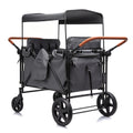 Wogan Stroller W/removble 4-Seater,Extra-Thick Support Bar & Higher 212 Load Capacity,Multi-Zone Storage,5-Point Harness,Dual Leather Handles,All-Terrain PU Wheels w/ Suspension & One-Step Brake