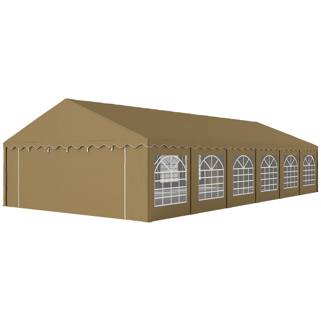 Spacious Brown Wedding Tent with UPF30+ Canopy, 20' x 40' Outdoor Party Tent for Events, 1.5' Galvanized Steel Frame