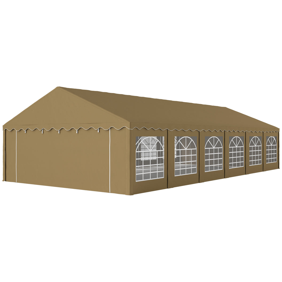 Spacious Brown Wedding Tent with UPF30+ Canopy, 20' x 40' Outdoor Party Tent for Events, 1.5' Galvanized Steel Frame