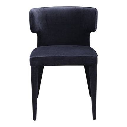 Dining Chair, Upholstered Barrel-Style Seating, Black