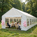20'x40' Carport Car Canopy Party Tent with 4 Storage Bags & Removable Sidewalls, Outdoor Gazebo with 4 Ground Tubes, Commercial Tents for Parties Wedding BBQ with 4 Carry Bags