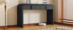 TREXM Modern Console Table with 2 Storage Drawers, Fluted Entryway Table with Rounded Silhouette for Hallway Living Room and Entryway (Black) - Eloy Royal