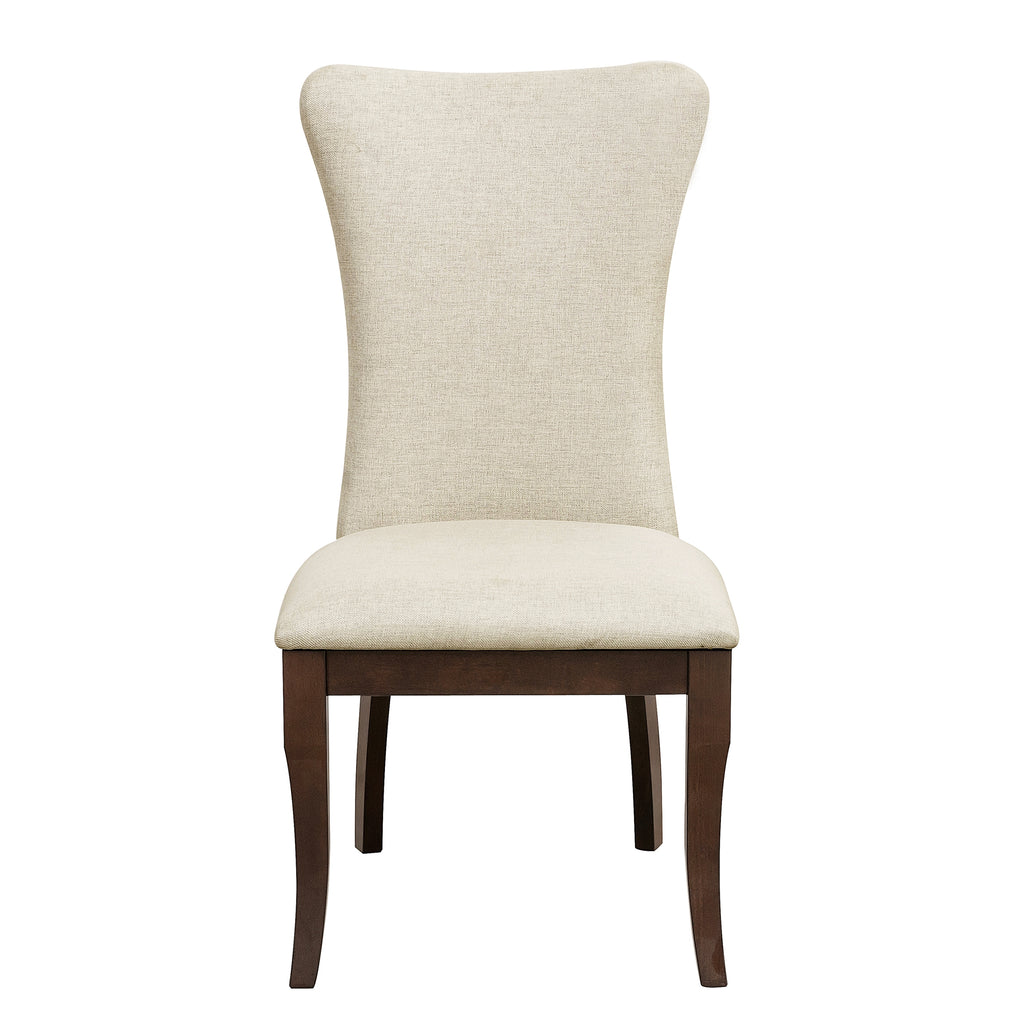 Side Chairs Dining Room Wood Veneer Traditional Off-White Set of 8