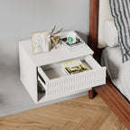 set of 2 nightstand with Stylish Wall-Mounted Cabinet - Dustproof Drawer + Open Area, 3-Stage Rails, Carved Design, Anti-Wobble, DIY-Matchable, Multi-Scene