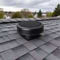 12' Flush Mount Round Solar Roof Vent Fan,30W Dual Power Black Attic Exhaust Fan,3-Speed Remote & 25°C Auto Ventilation,1200 CFM,MPPT Controller Solar Ventilator Solar Vent for Attic Garage