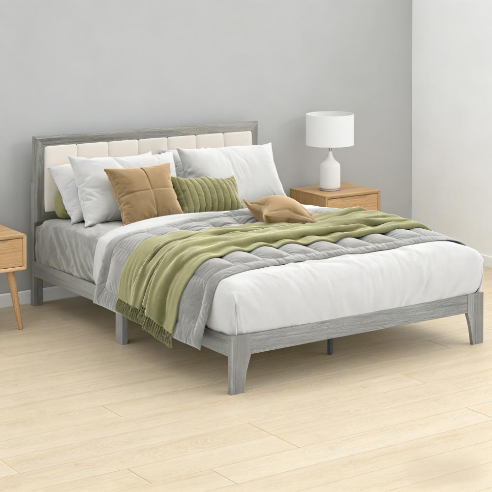 Nordic Style Bed Frame,Platform Bed Frame with Wooden Slats
